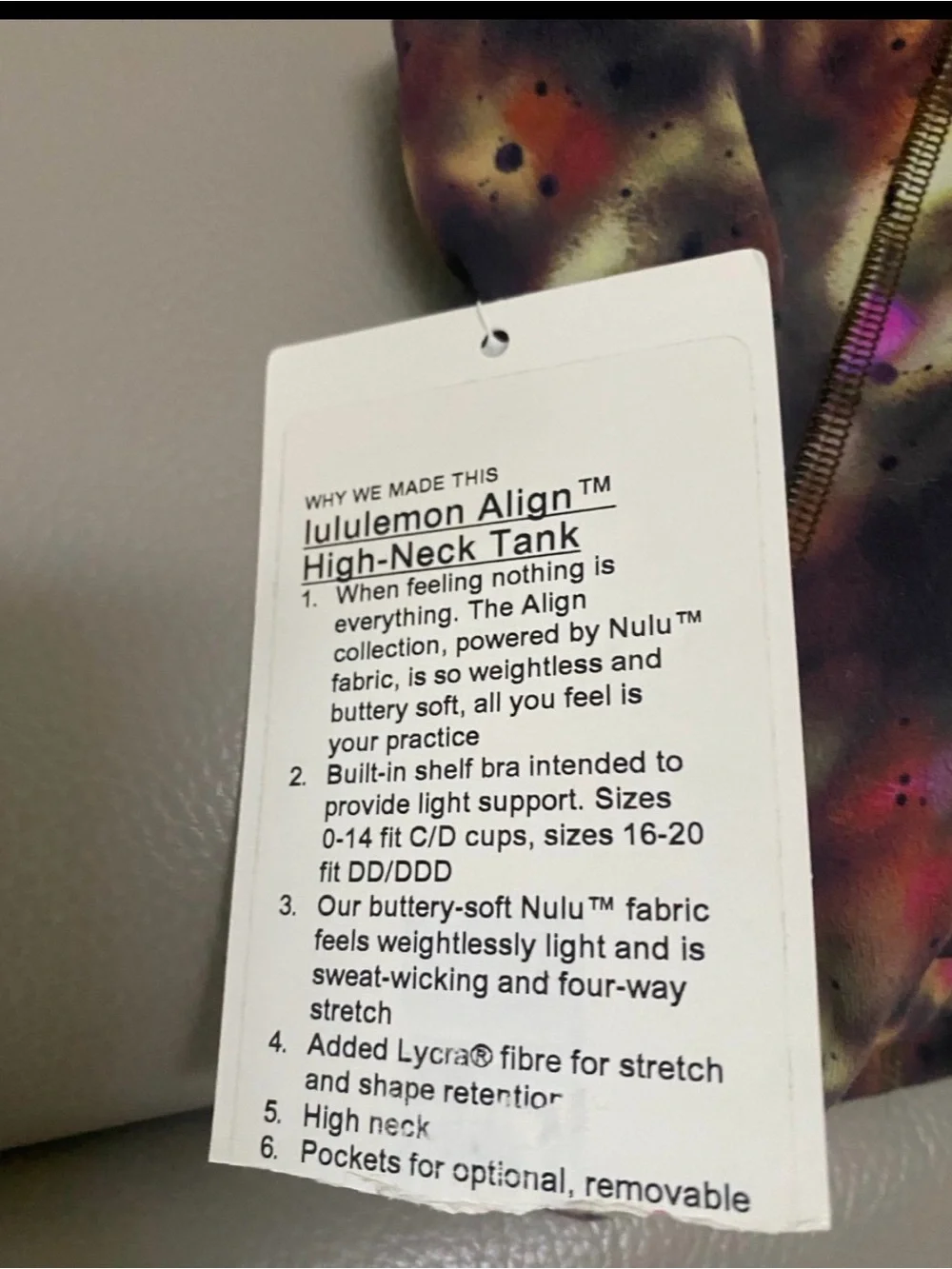 lululemon athletica Abstract Multi-Spot Crop Tank Top - Brown, Pink, Cream